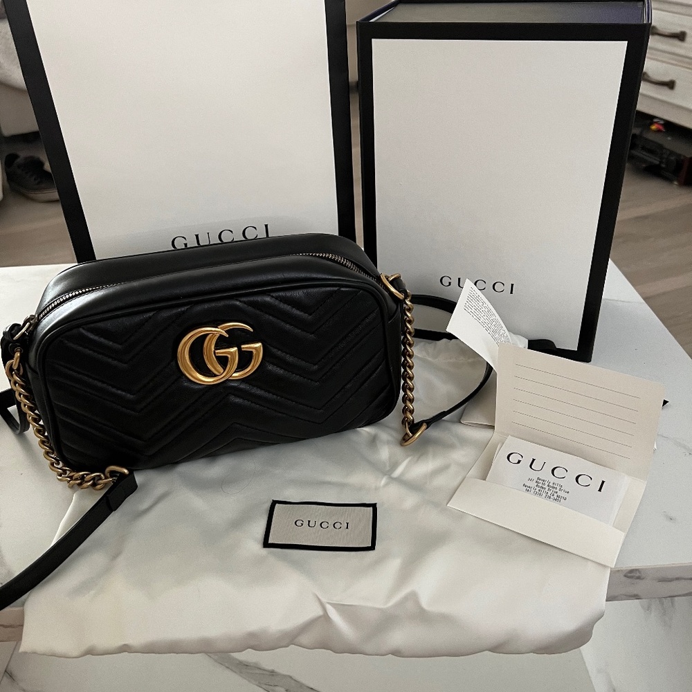 GG Marmont small matelassé shoulder bag